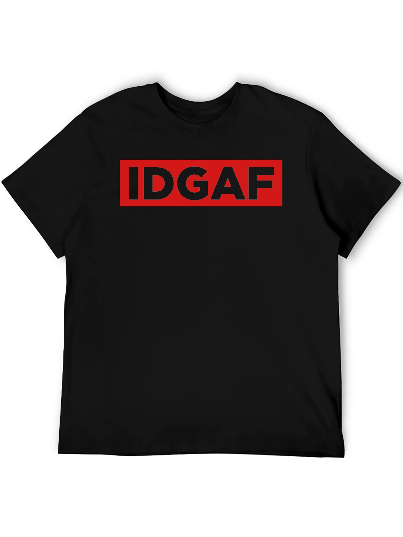 IDGAF Graphic Print Black T-Shirt
