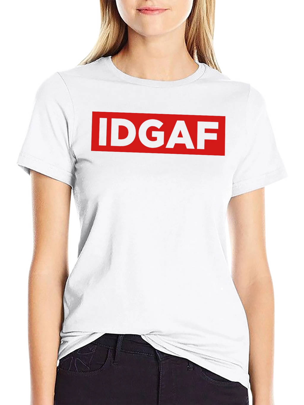 IDGAF Graphic Print Black T-Shirt