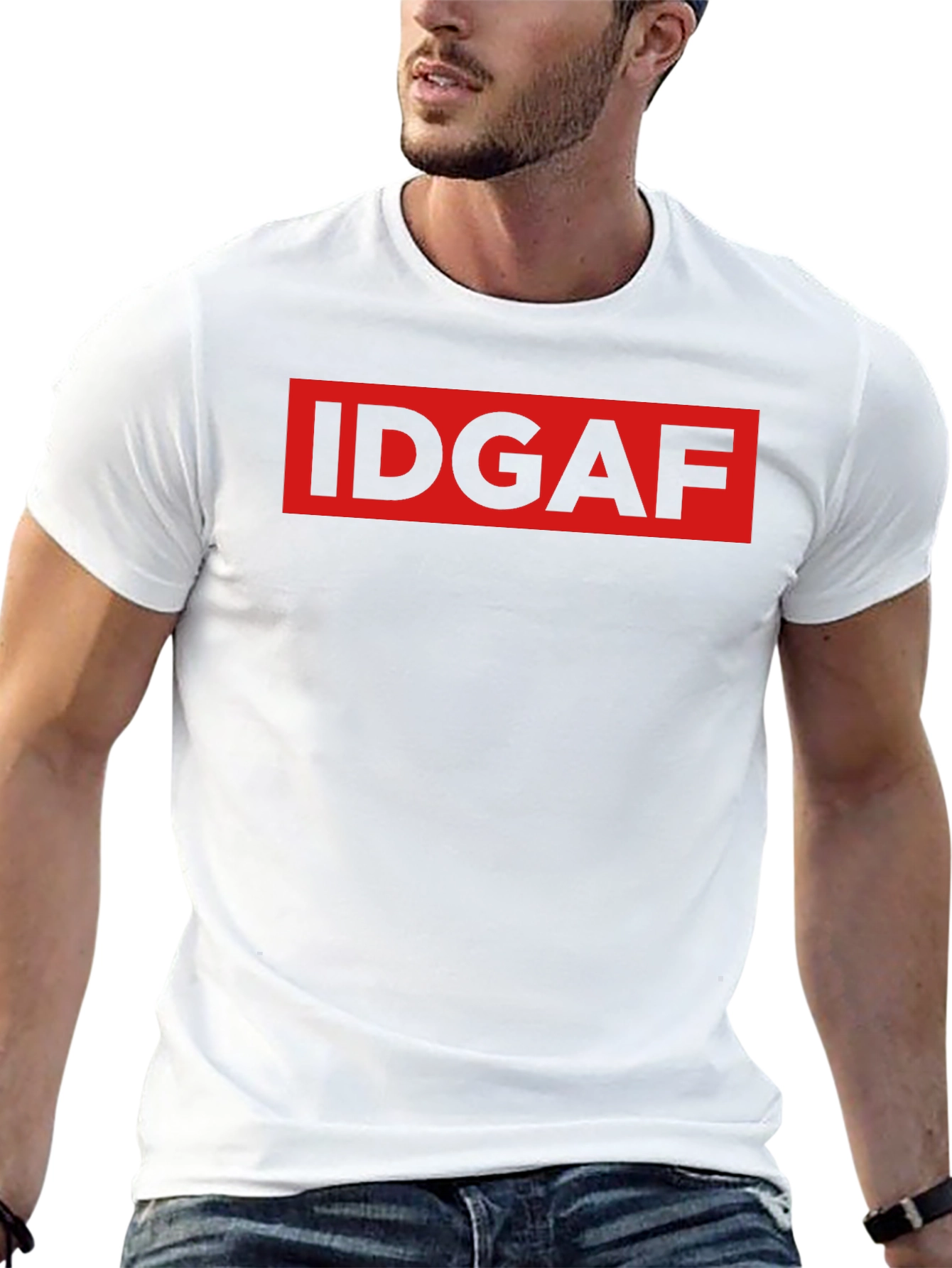 IDGAF Graphic Print Black T-Shirt