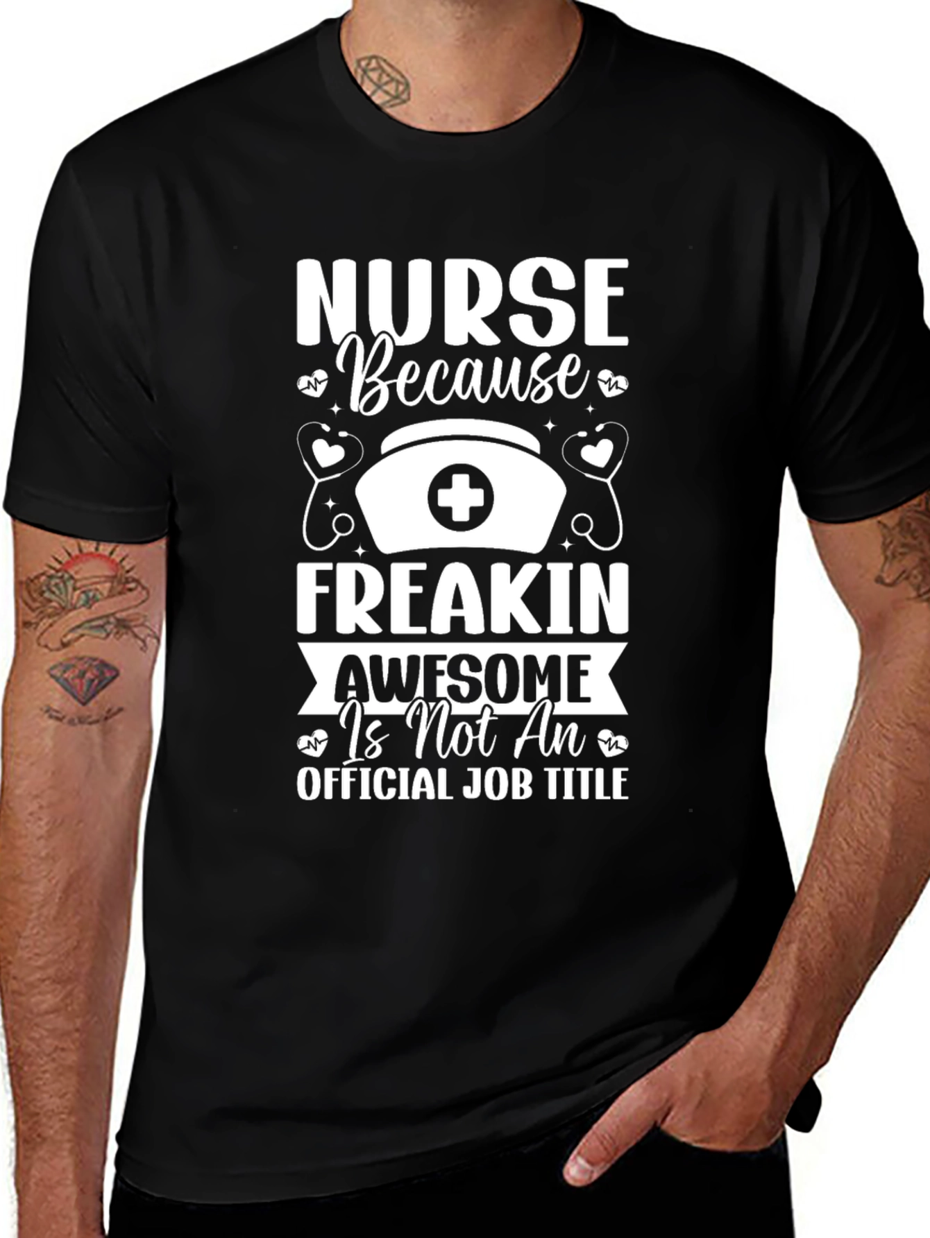 Nurse Awesome Job Title Graphic Tee