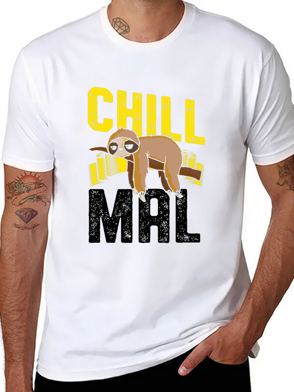Chill Sloth Graphic Print T-Shirt