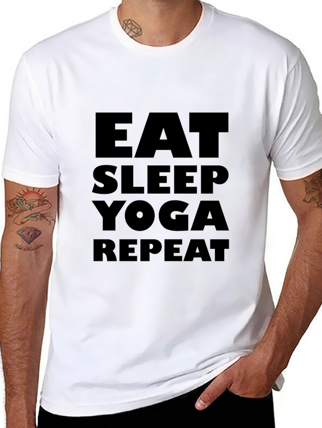 Eat Sleep Yoga Repeat Black T-Shirt
