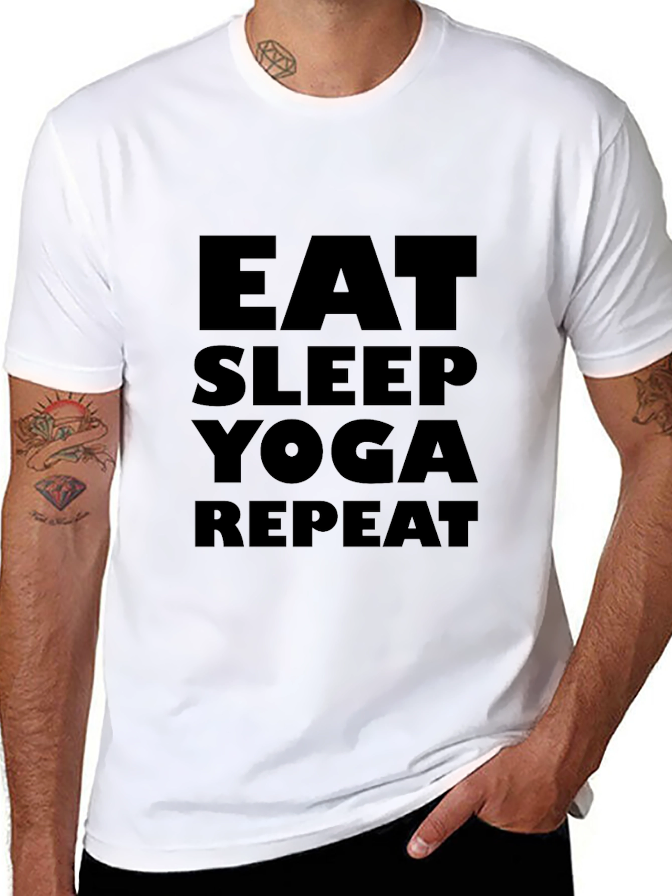 Eat Sleep Yoga Repeat Black T-Shirt