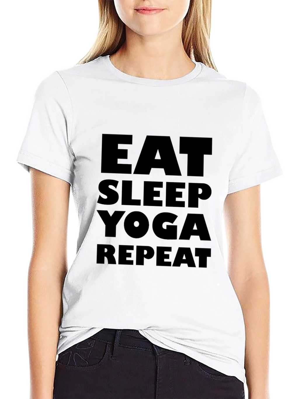 Eat Sleep Yoga Repeat Black T-Shirt