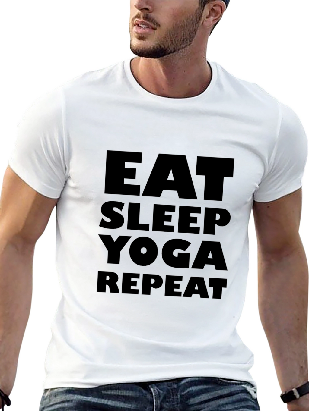 Eat Sleep Yoga Repeat Black T-Shirt