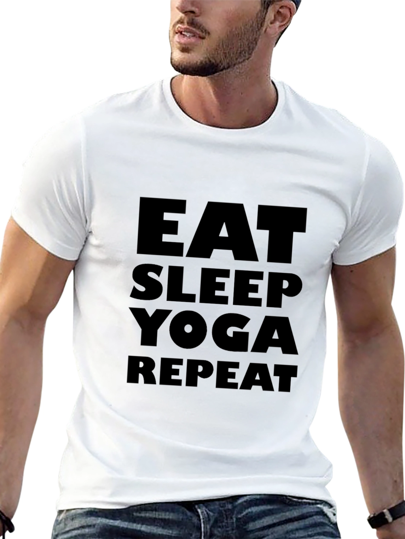 Eat Sleep Yoga Repeat Black T-Shirt