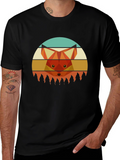 Geometric Fox Graphic Tee - Unisex Crew Neck T-Shirt
