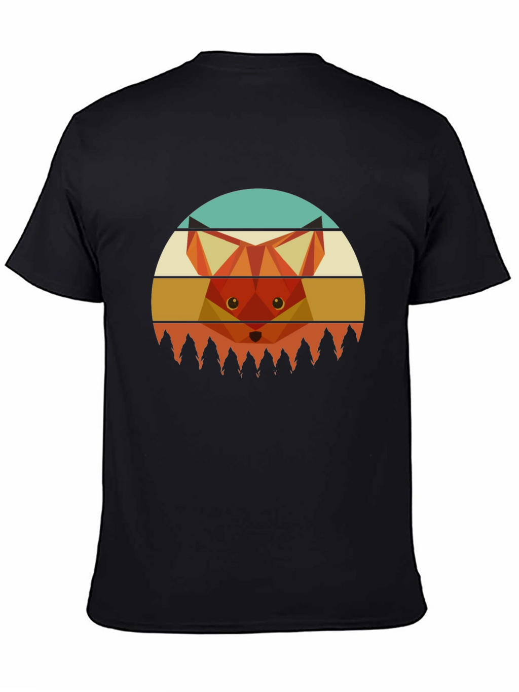 Geometric Fox Graphic Tee - Unisex Crew Neck T-Shirt