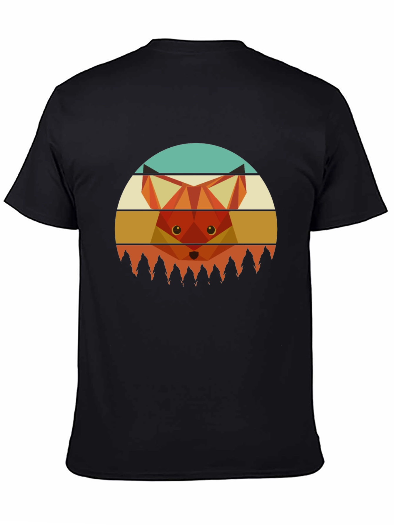 Geometric Fox Graphic Tee - Unisex Crew Neck T-Shirt