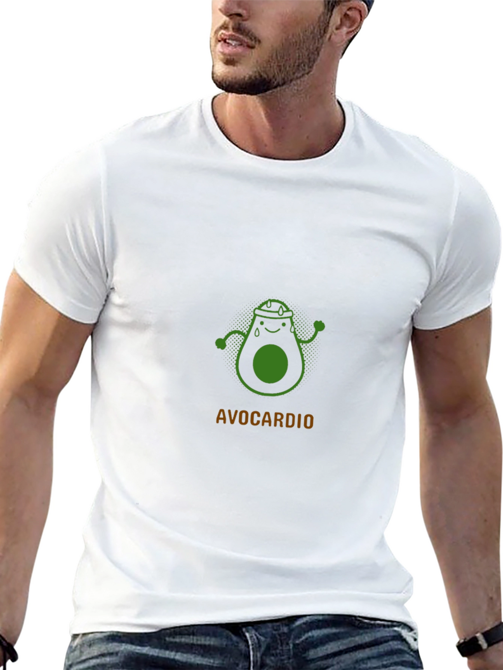 Avocardio Black T-Shirt - Funny Avocado Workout Tee