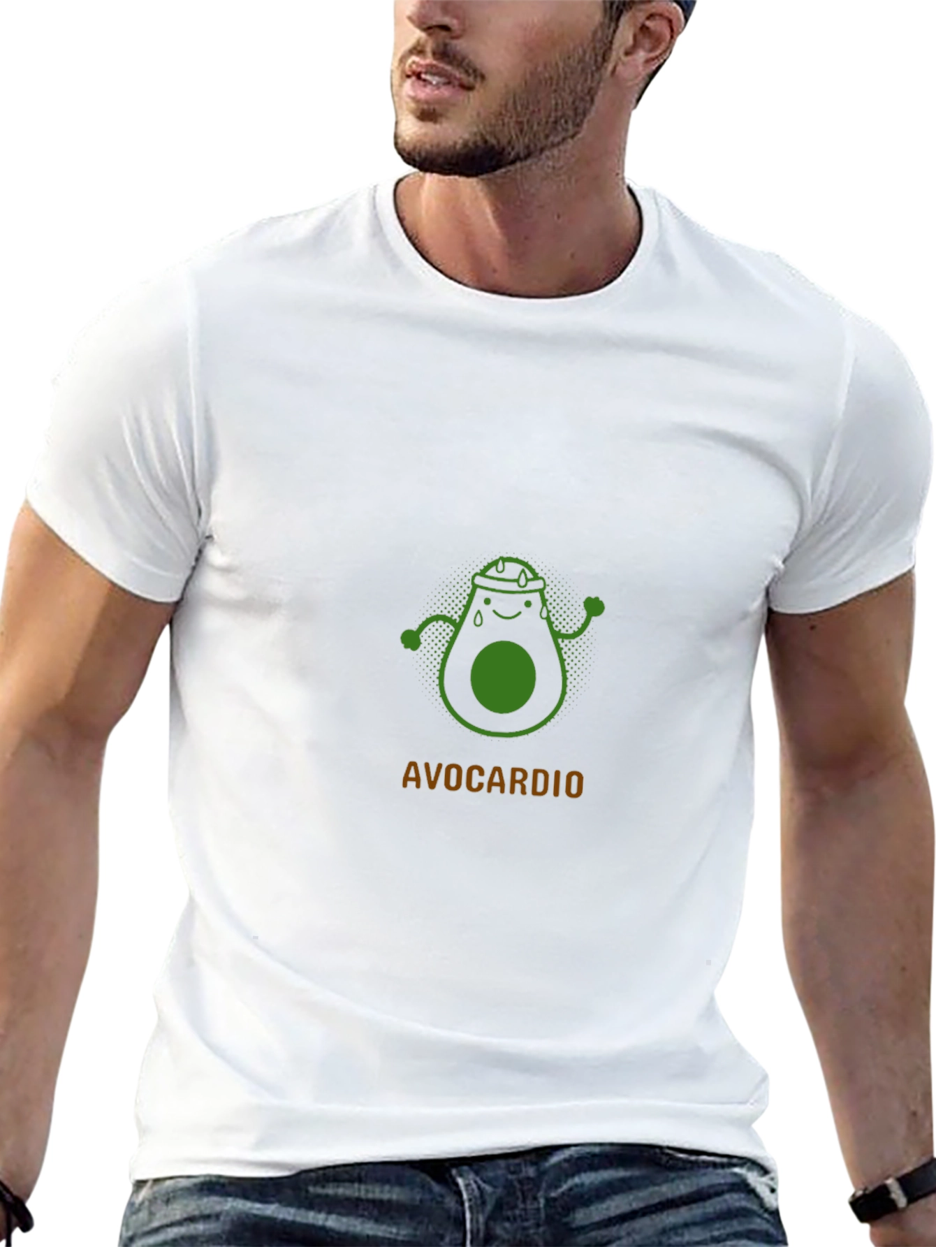 Avocardio Black T-Shirt - Funny Avocado Workout Tee