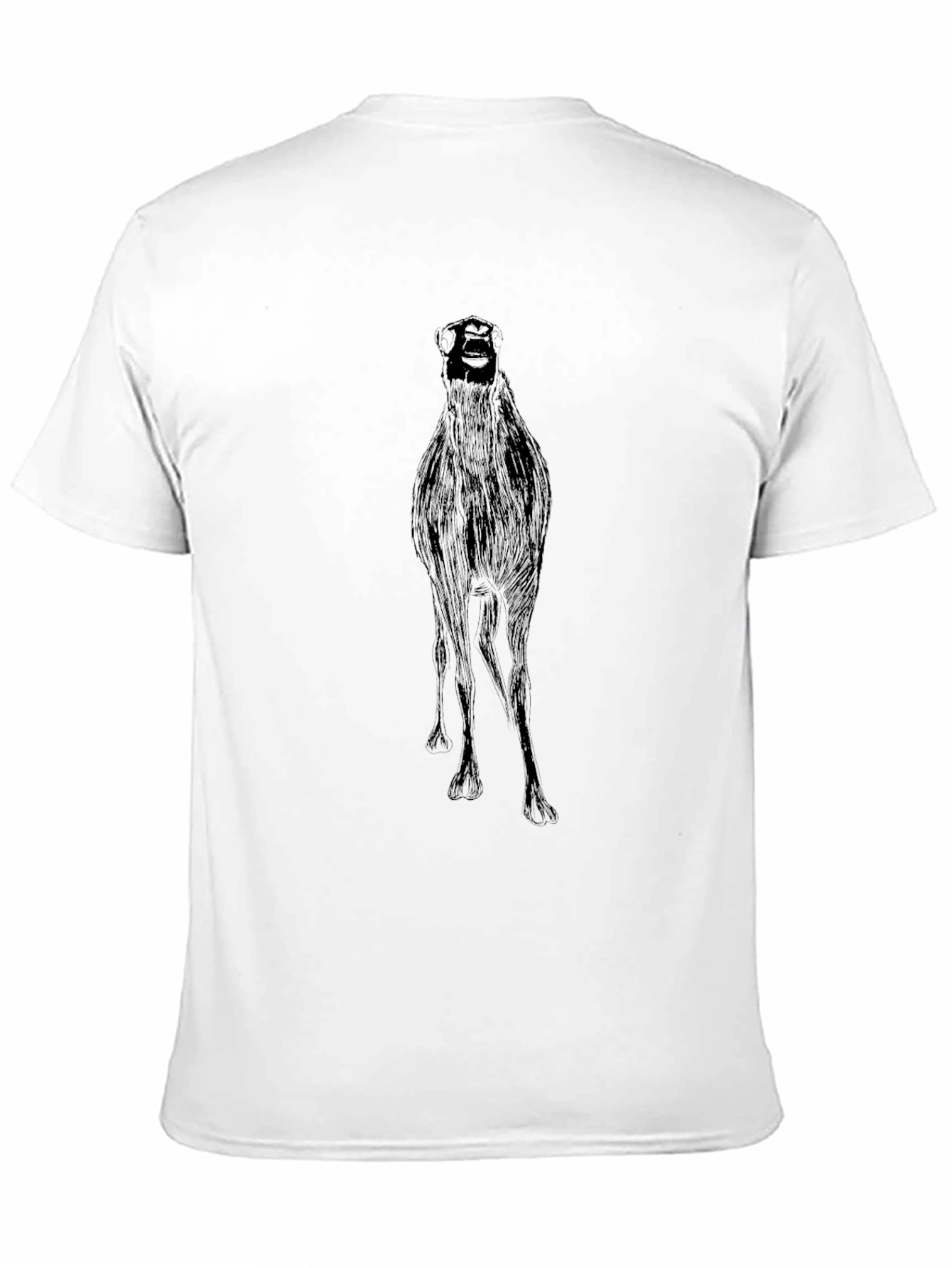 Black Graphic Tee - Quirky Ostrich Print