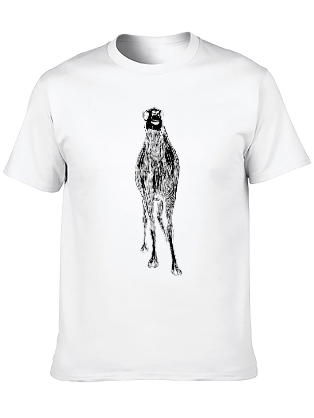 Black Graphic Tee - Quirky Ostrich Print