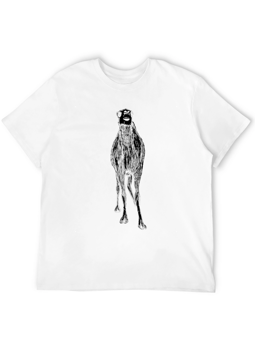Black Graphic Tee - Quirky Ostrich Print