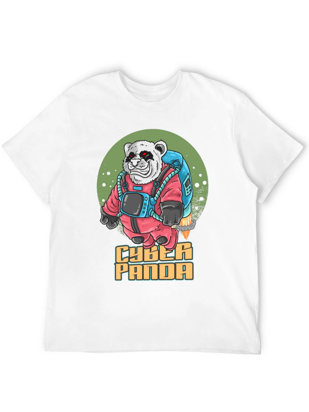 Cyber Panda Graphic T-Shirt - Trendy Crew Neck Tee