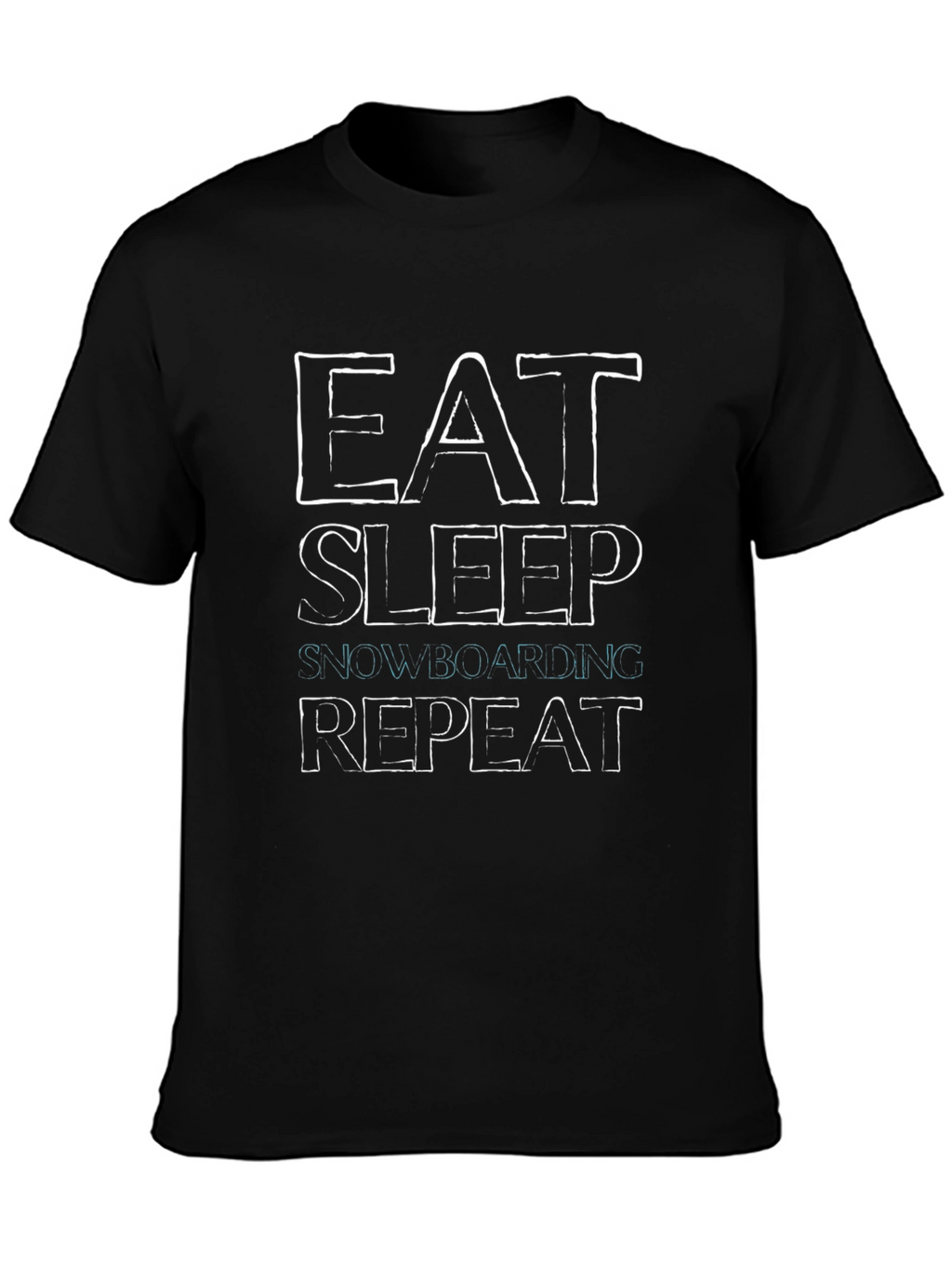 Eat Sleep Snowboarding Repeat Black Graphic Tee