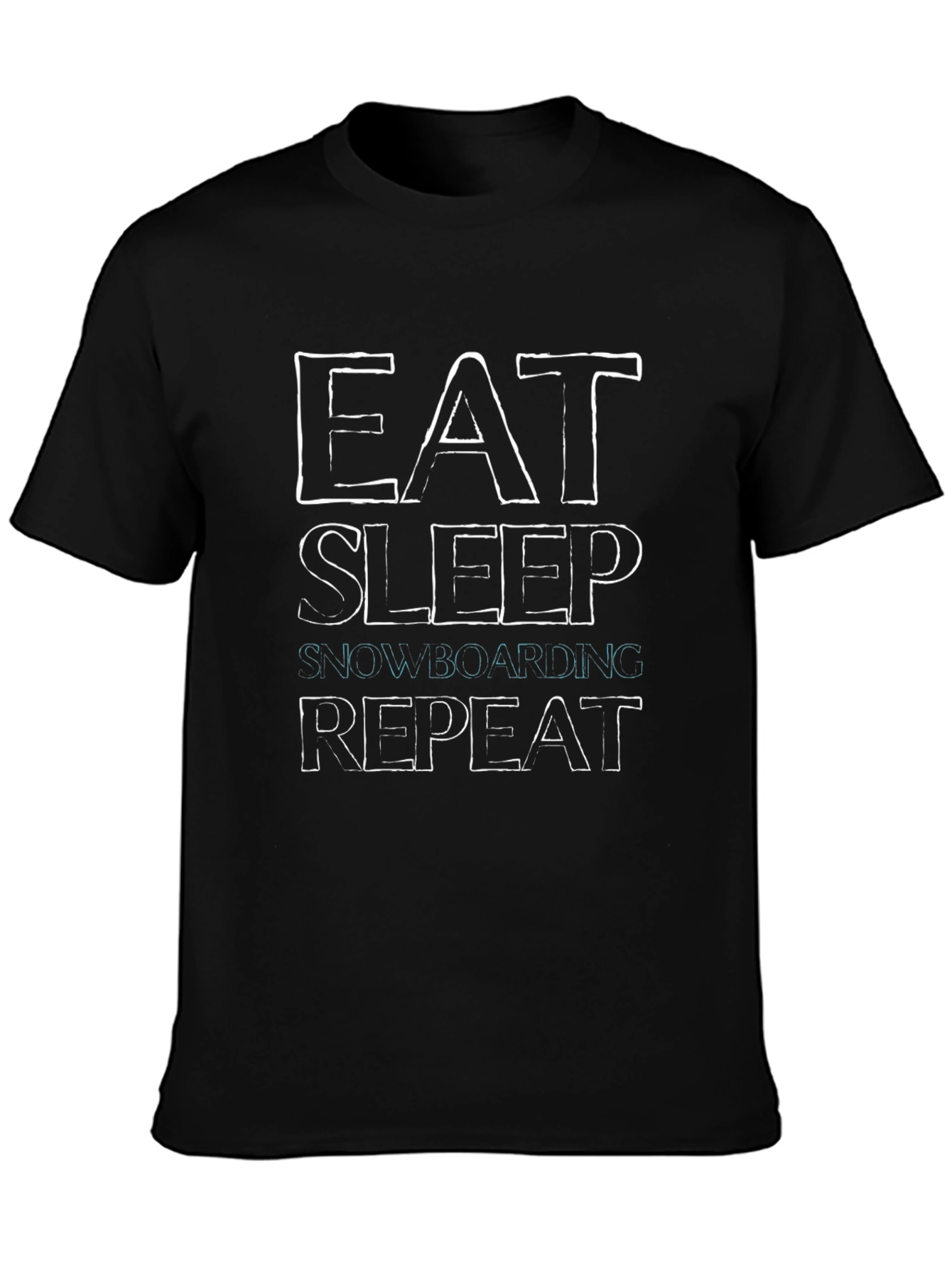 Eat Sleep Snowboarding Repeat Black Graphic Tee