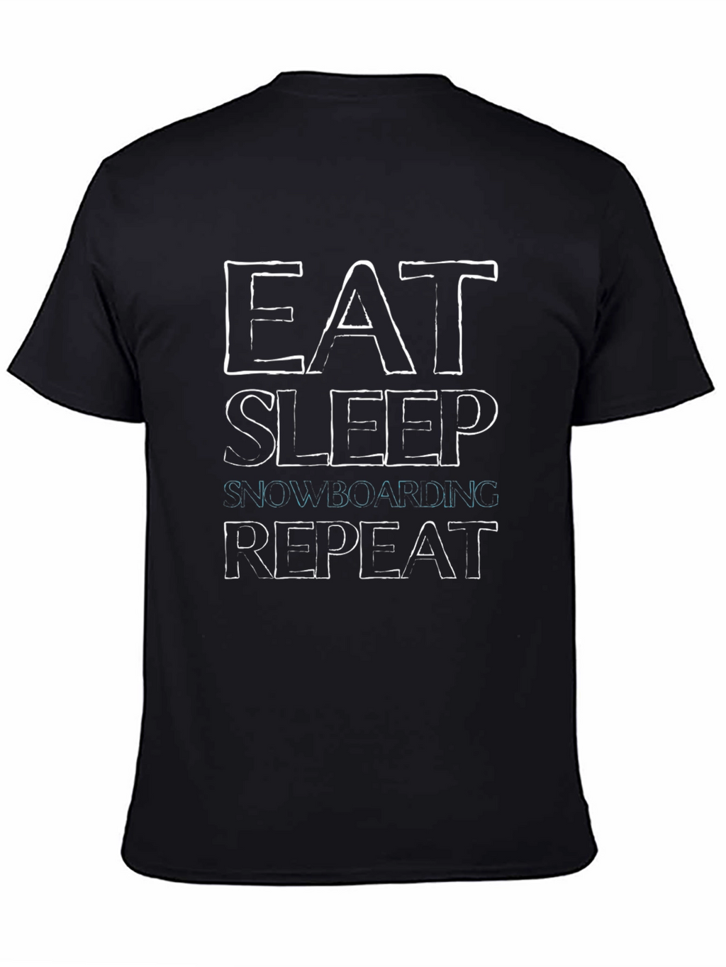 Eat Sleep Snowboarding Repeat Black Graphic Tee