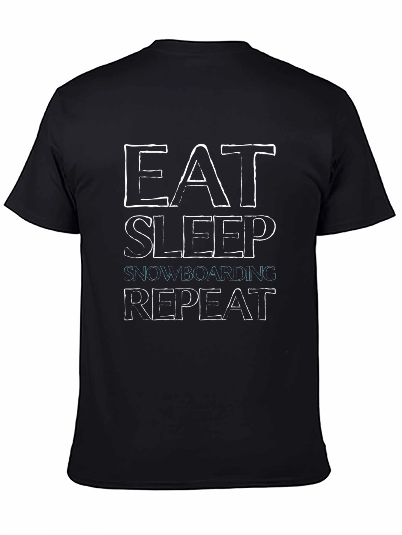 Eat Sleep Snowboarding Repeat Black Graphic Tee