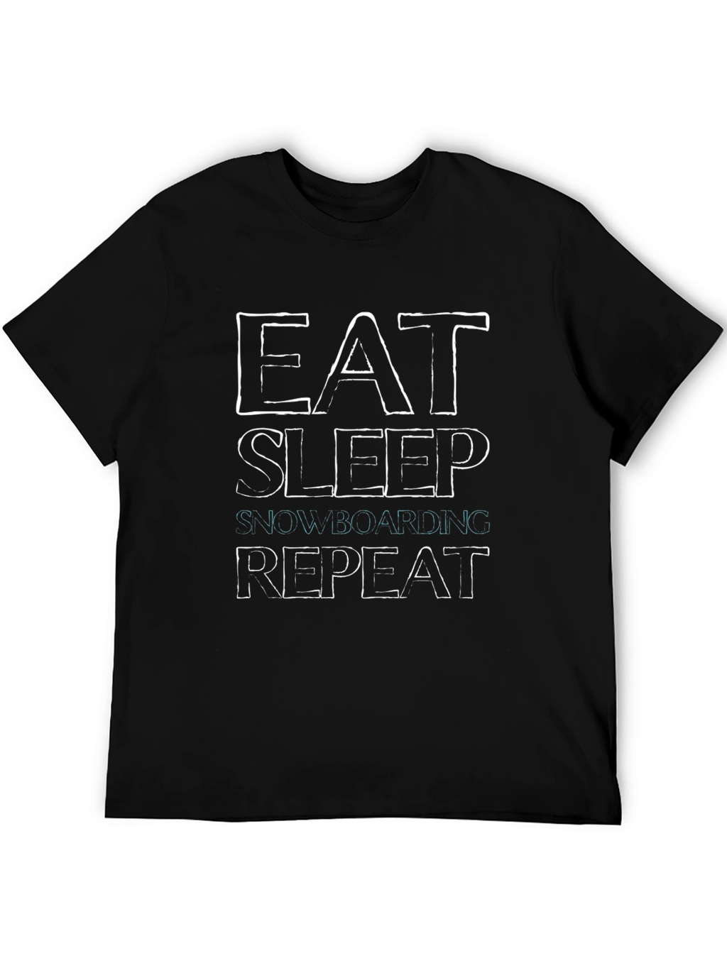 Eat Sleep Snowboarding Repeat Black Graphic Tee