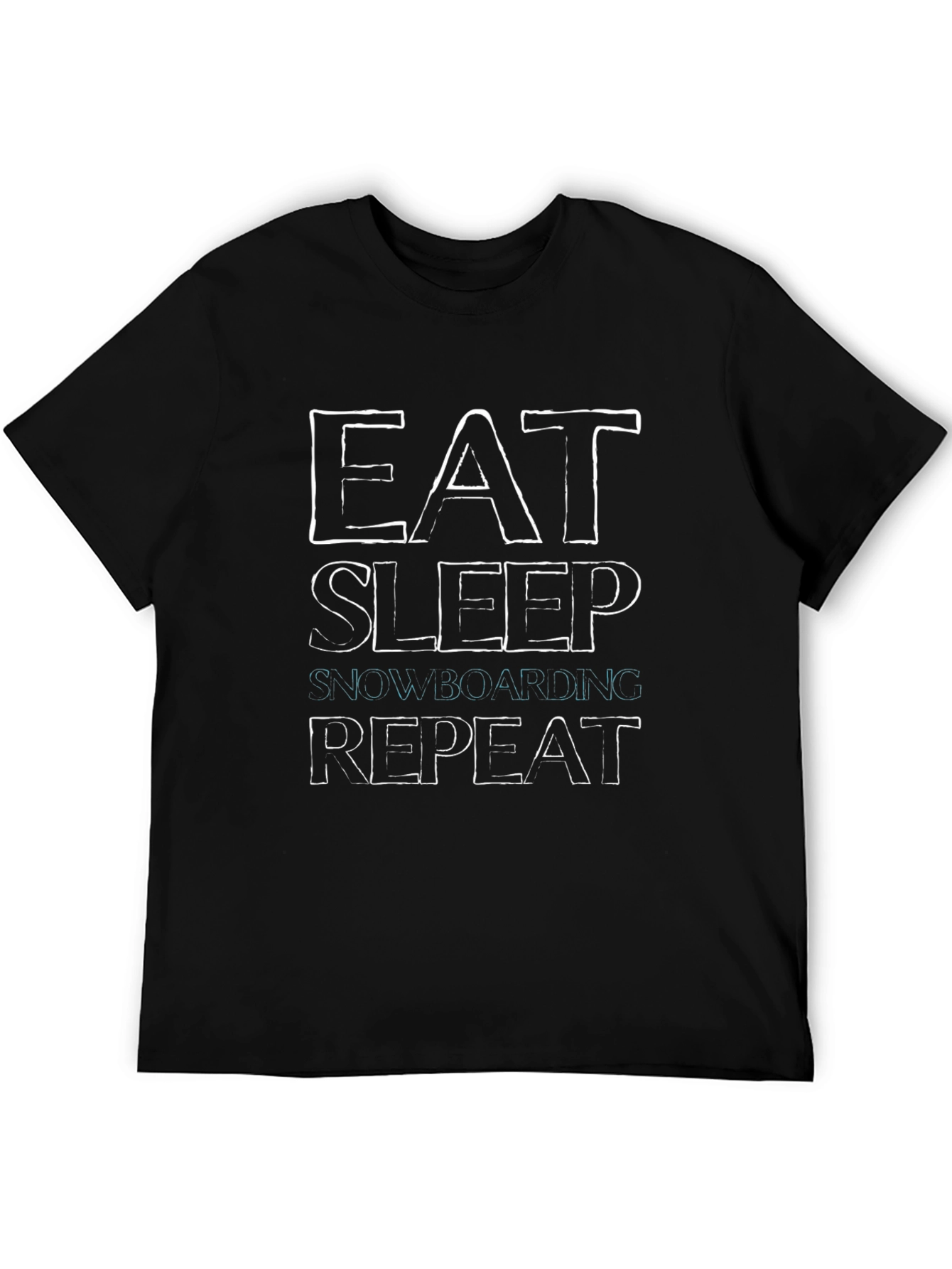 Eat Sleep Snowboarding Repeat Black Graphic Tee