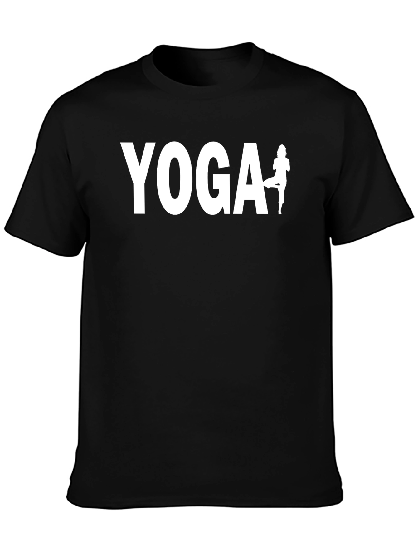 Yoga Graphic Tee - Black Cotton Blend Shirt