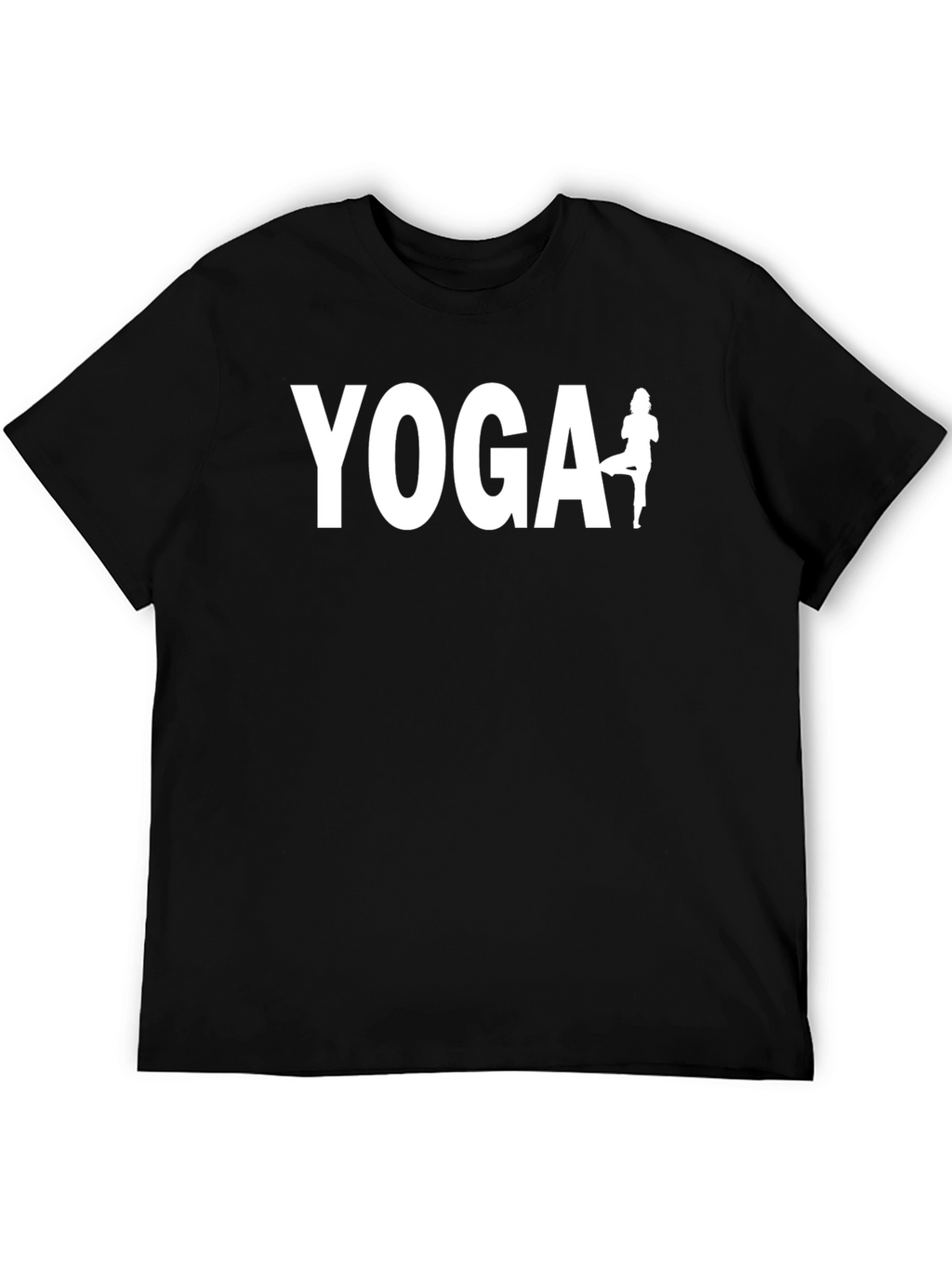 Yoga Graphic Tee - Black Cotton Blend Shirt