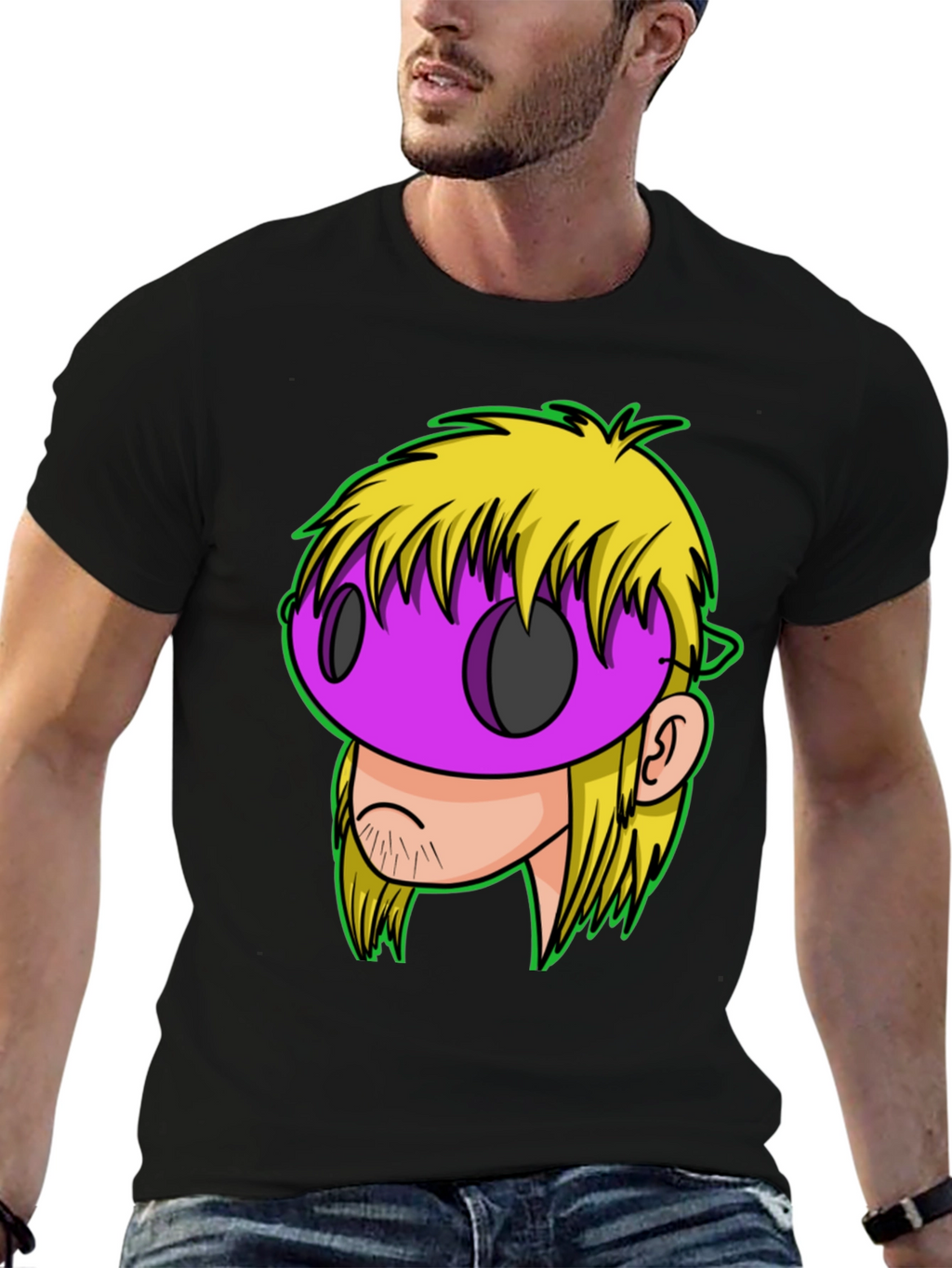 Graphic T-Shirt - Cartoon Mask Design