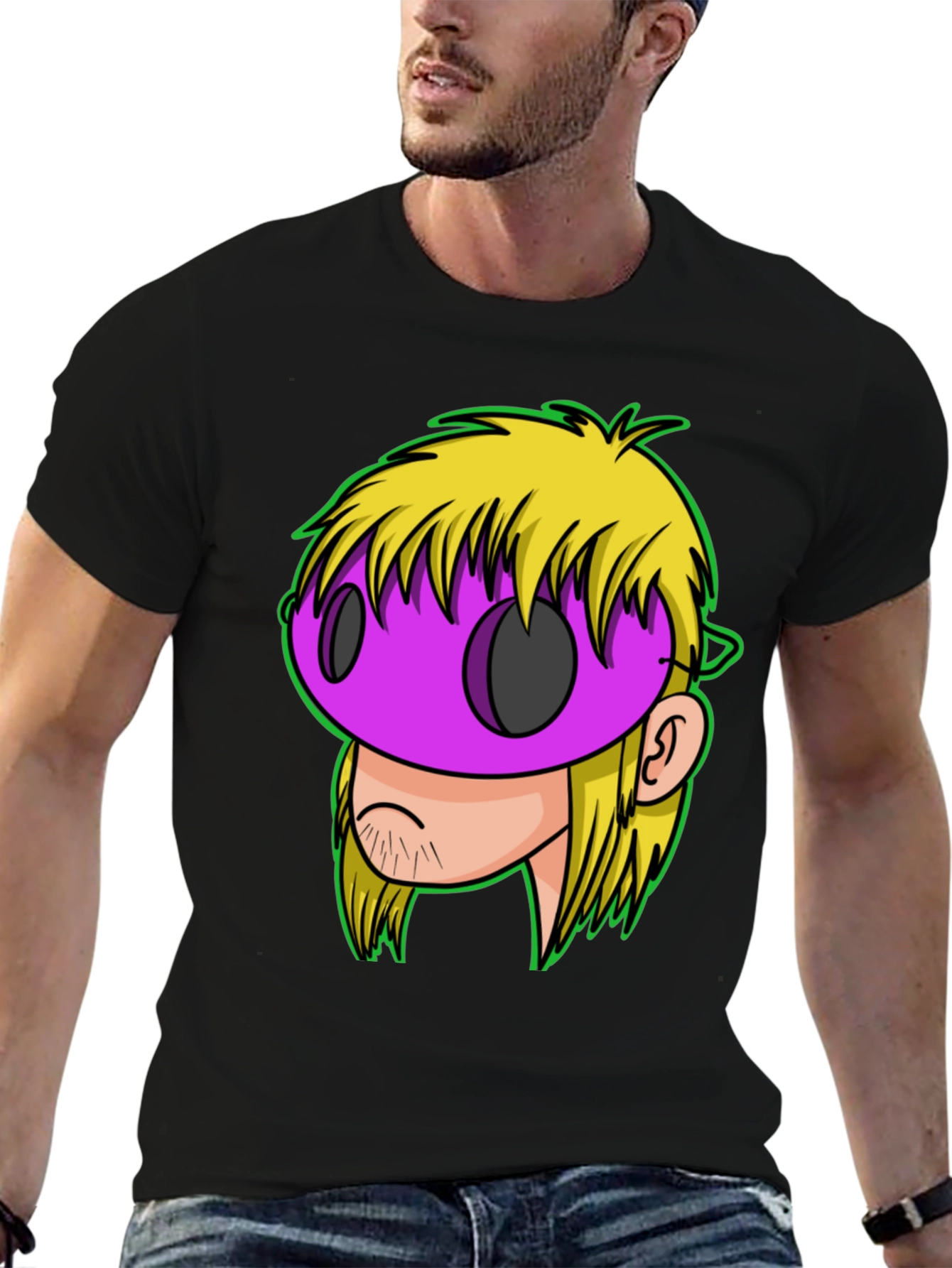 Graphic T-Shirt - Cartoon Mask Design