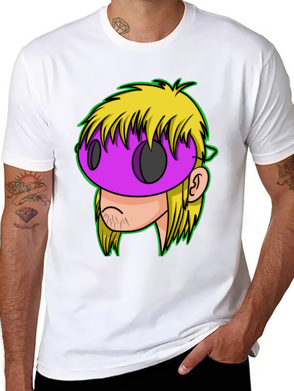 Graphic T-Shirt - Cartoon Mask Design