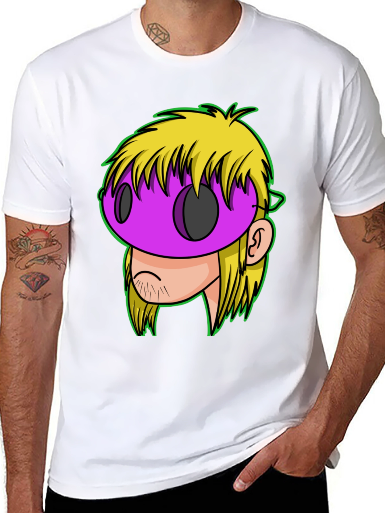 Graphic T-Shirt - Cartoon Mask Design