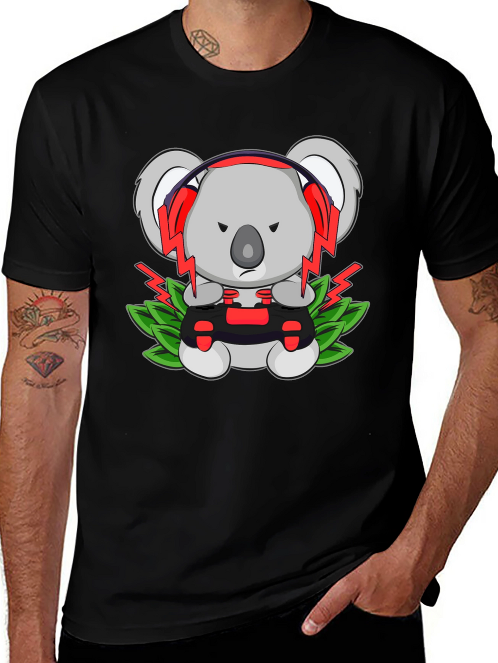 Gamer Koala T-Shirt - Controller & Headphones