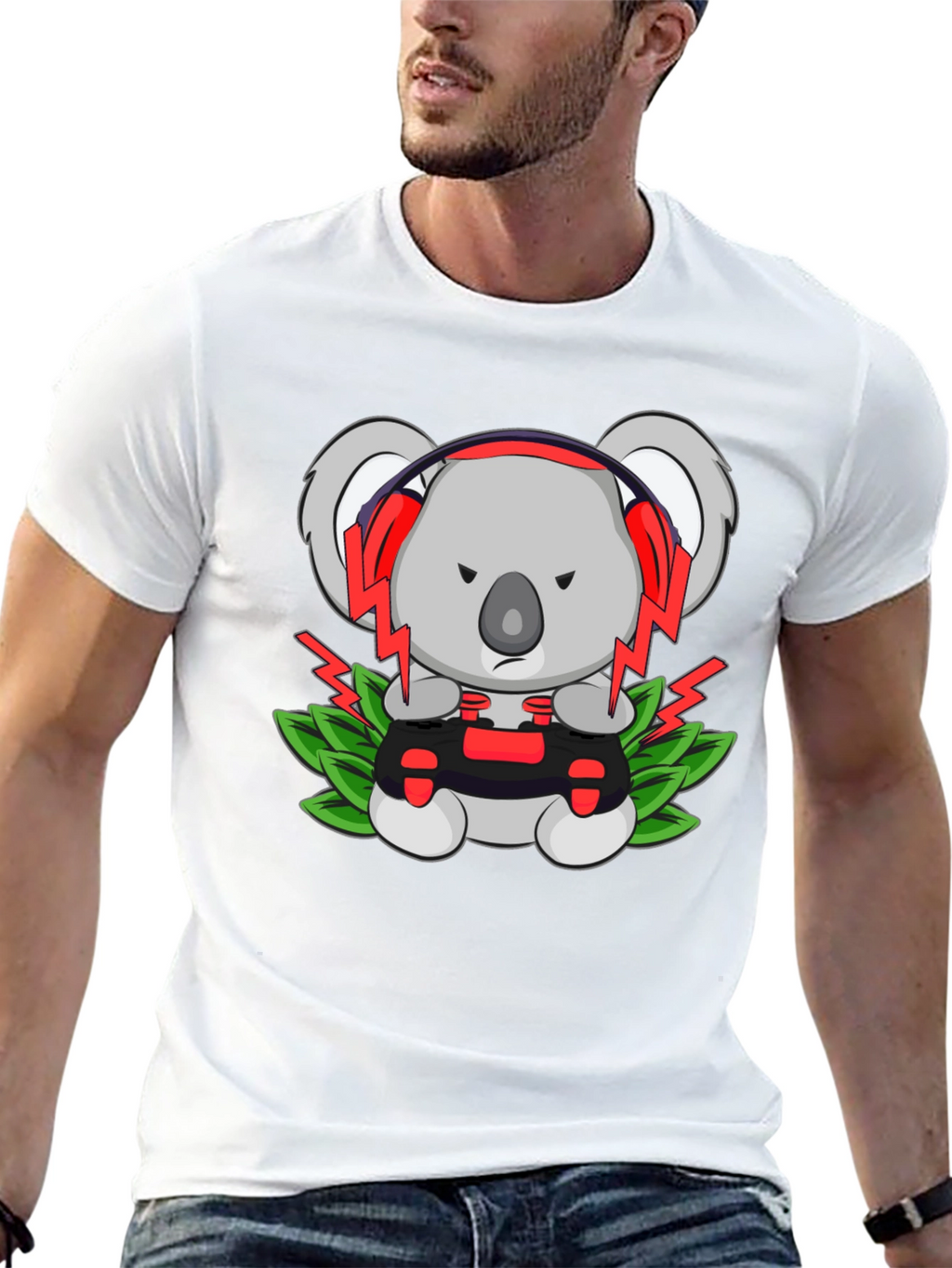 Gamer Koala T-Shirt - Controller & Headphones