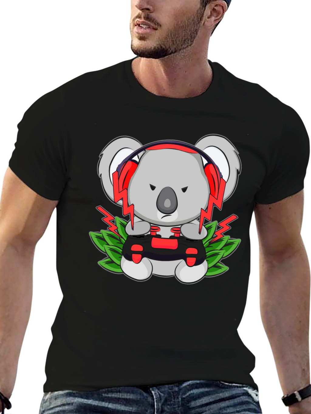 Gamer Koala T-Shirt - Controller & Headphones