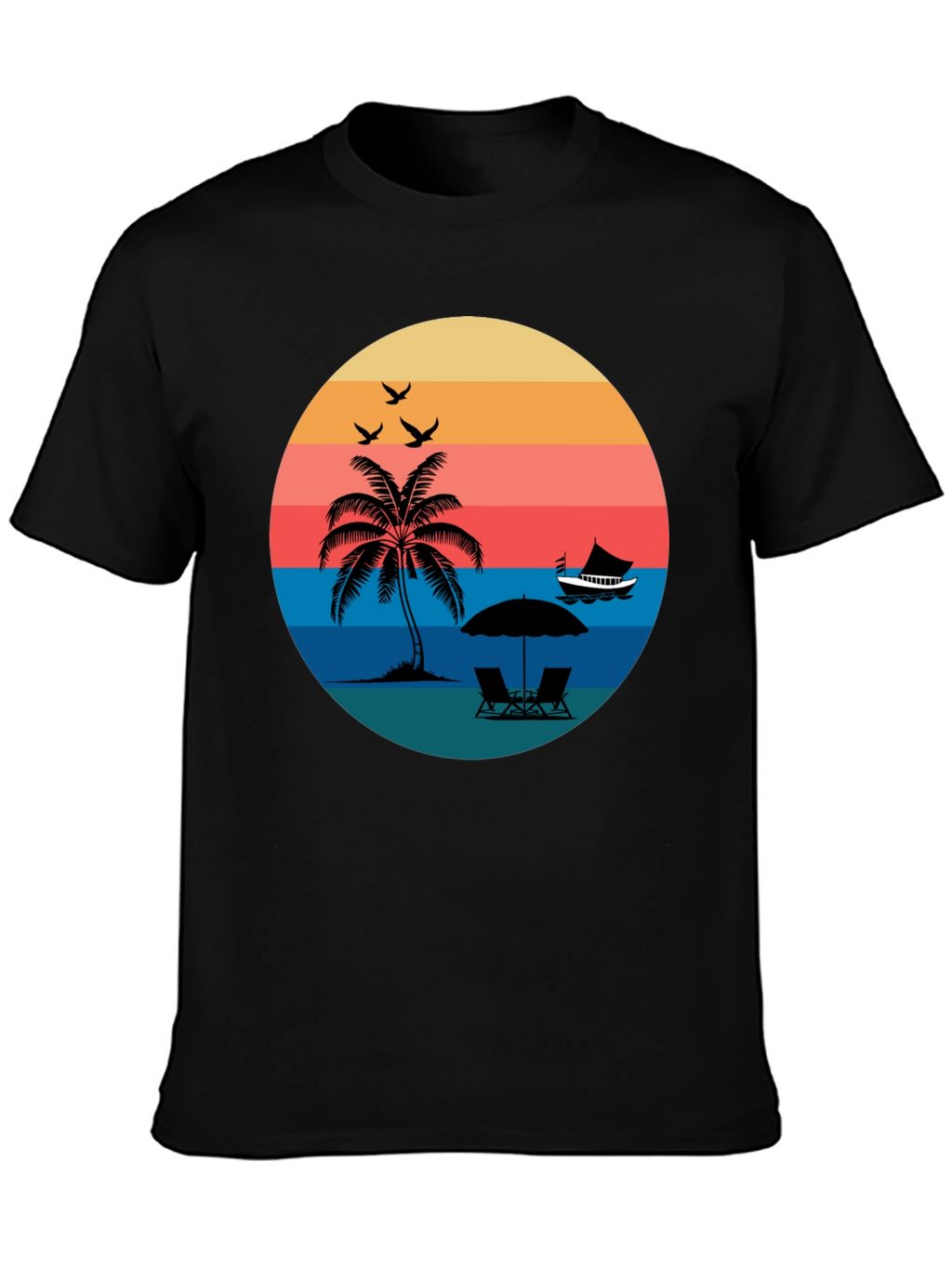 Retro Sunset Beach T-Shirt