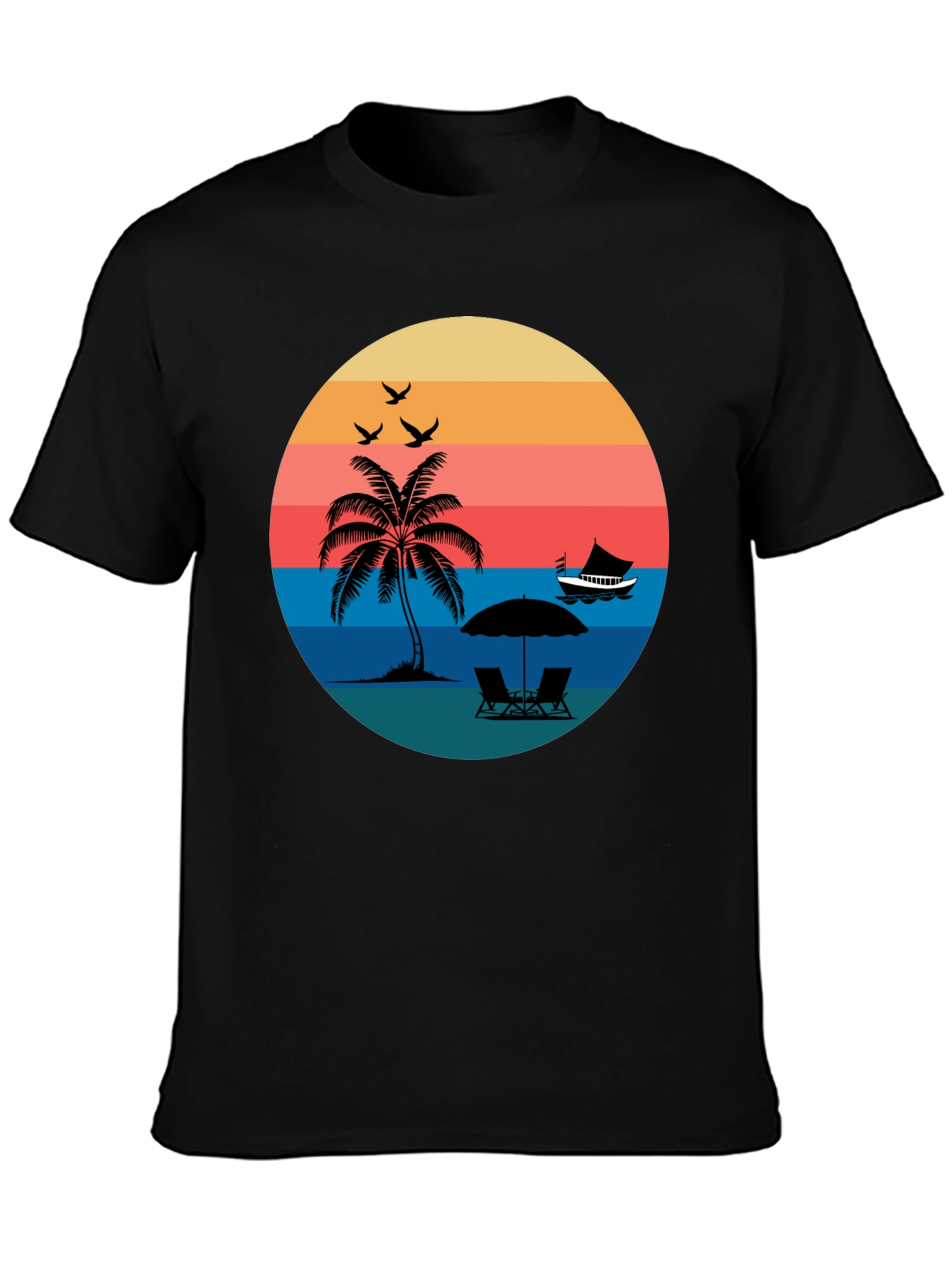 Retro Sunset Beach T-Shirt