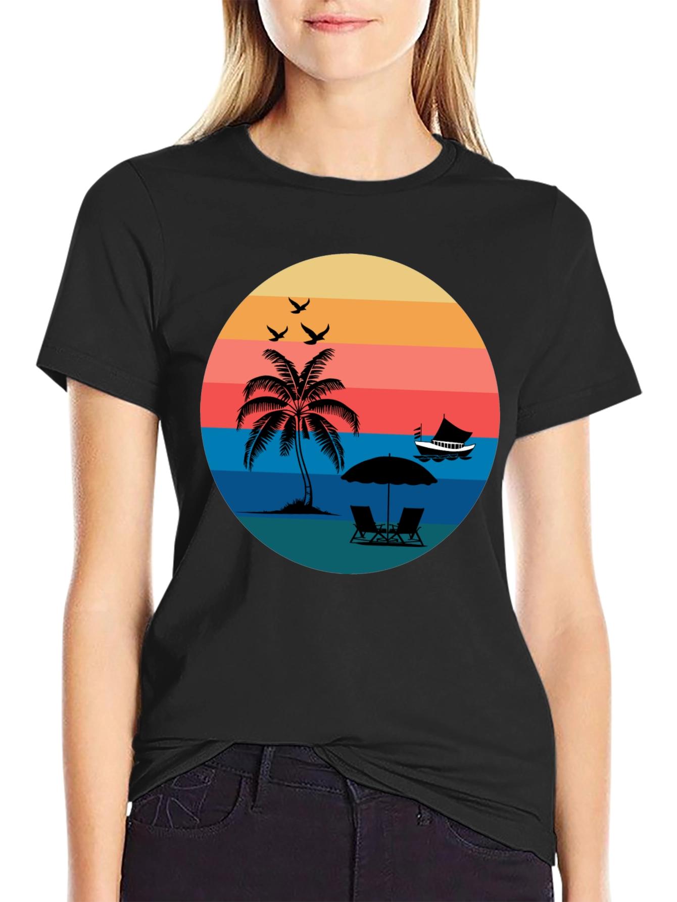 Retro Sunset Beach T-Shirt