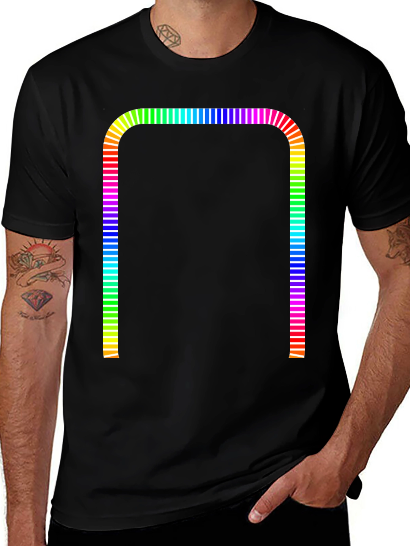Rainbow Barcode Graphic Tee