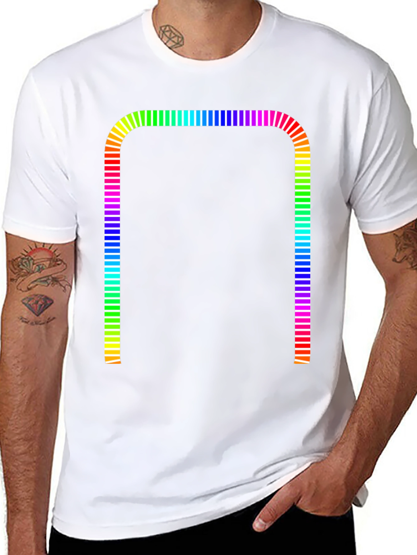 Rainbow Barcode Graphic Tee
