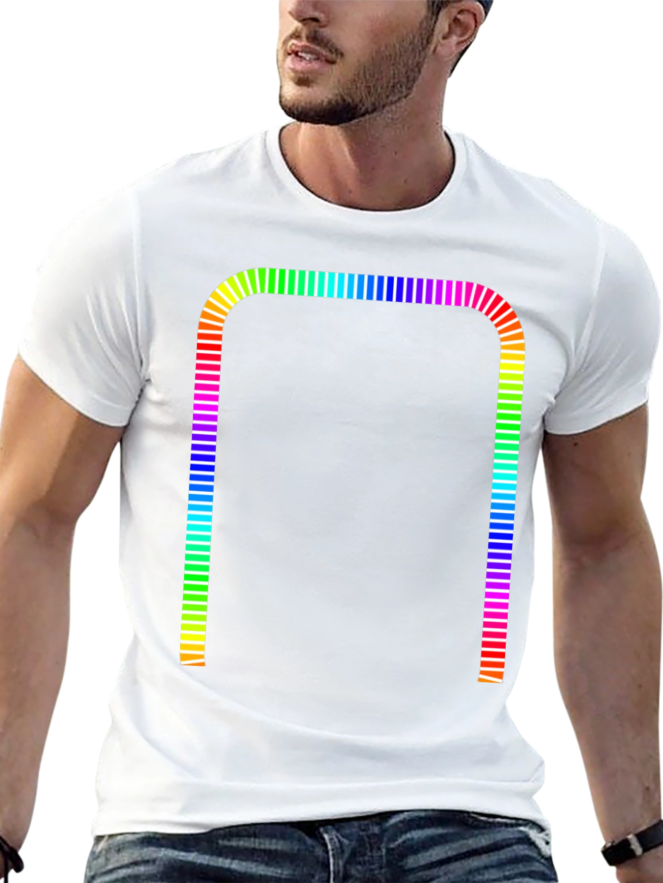 Rainbow Barcode Graphic Tee