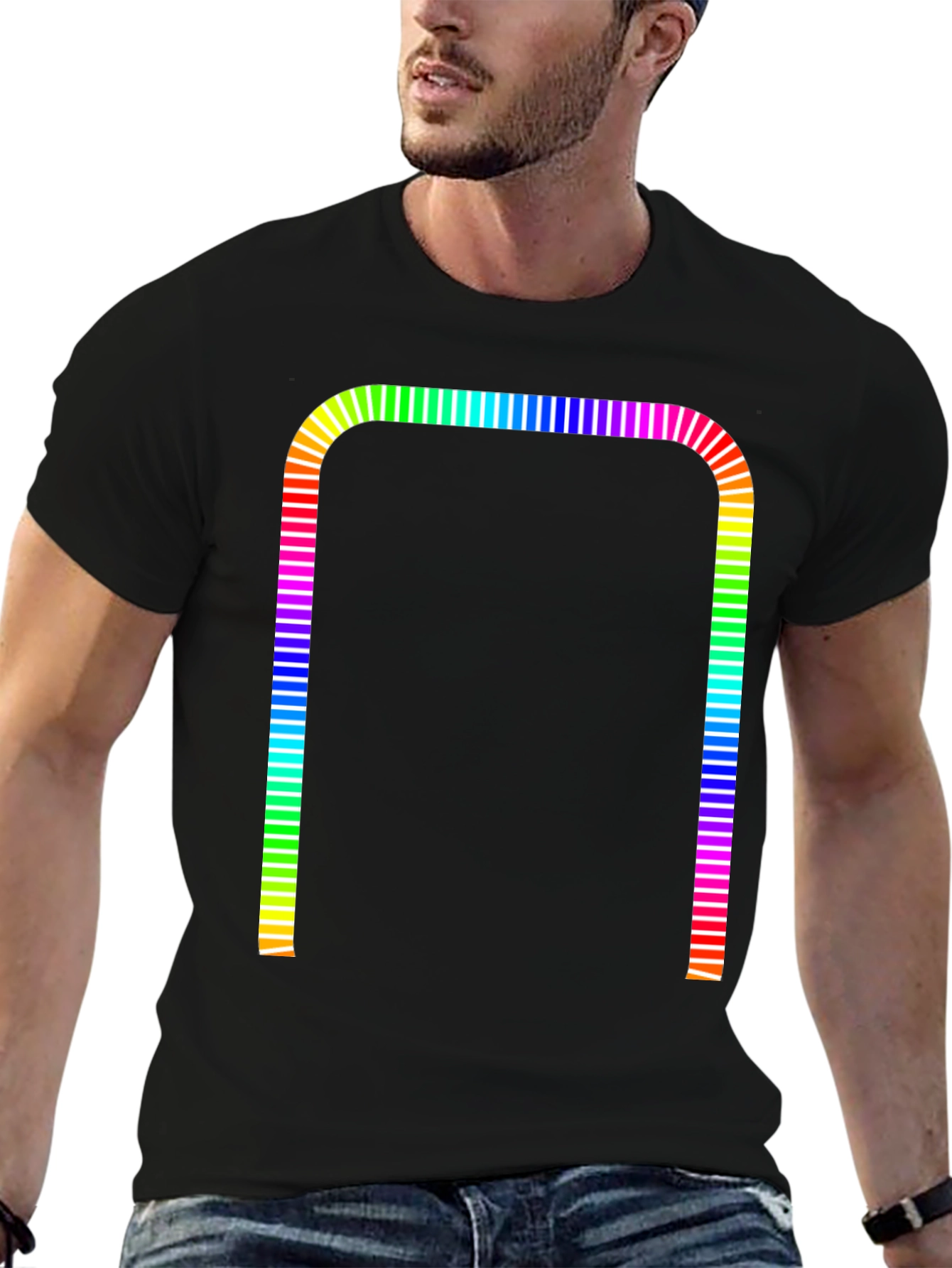 Rainbow Barcode Graphic Tee
