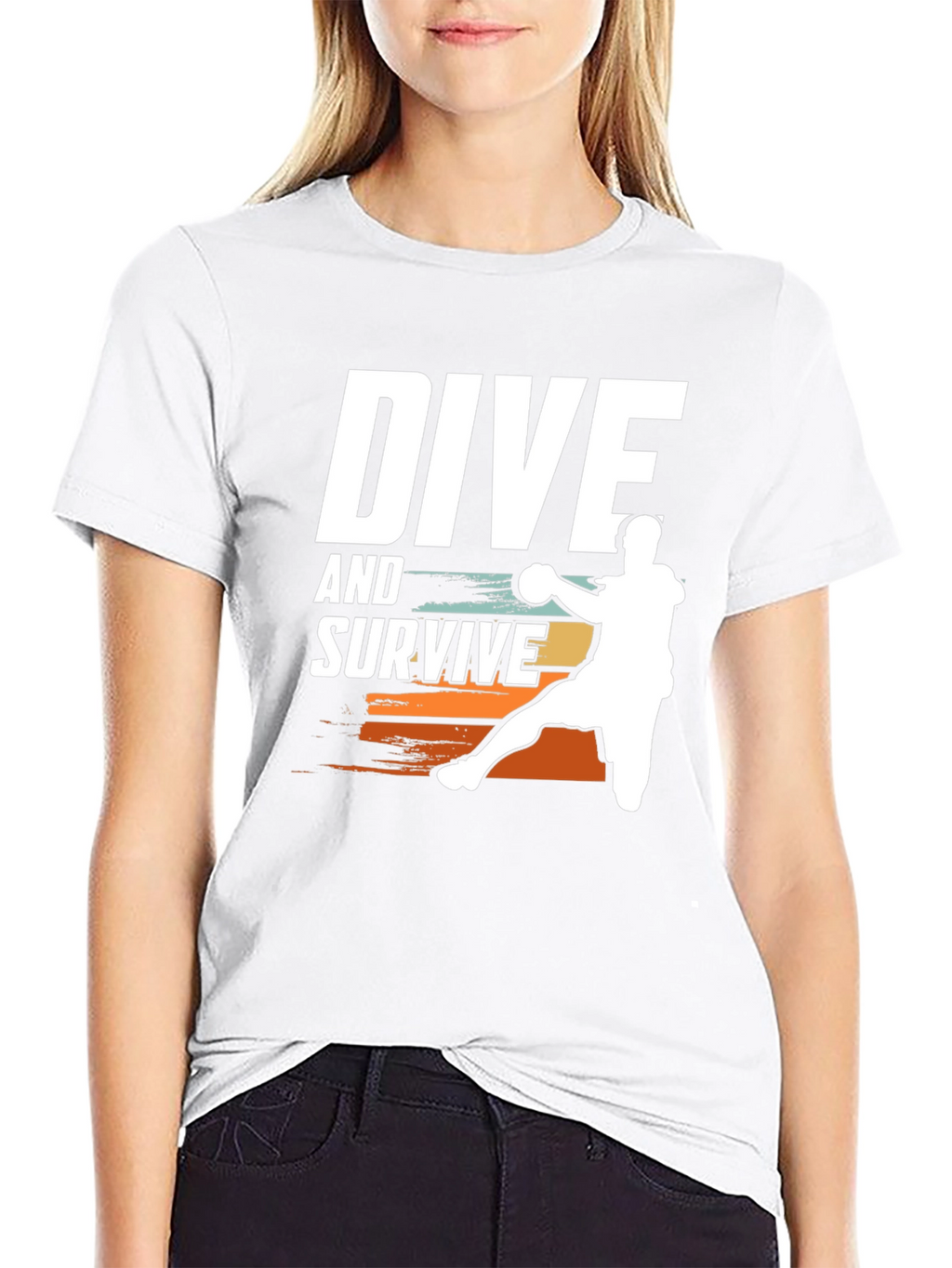 Dive and Survive Handball Player Graphic T-Shirt