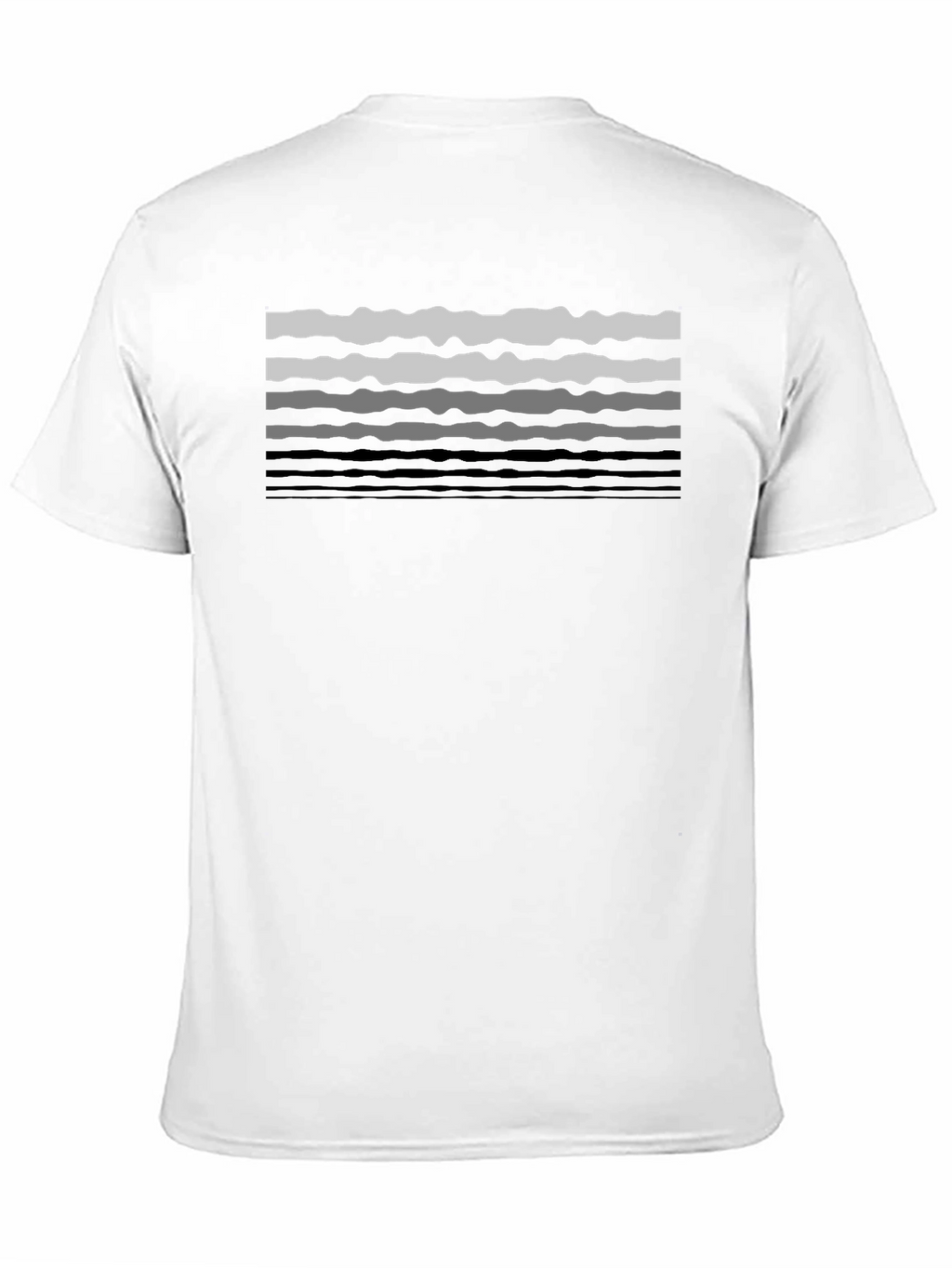 Wavy Lines Graphic Tee - Black Cotton Casual T-Shirt