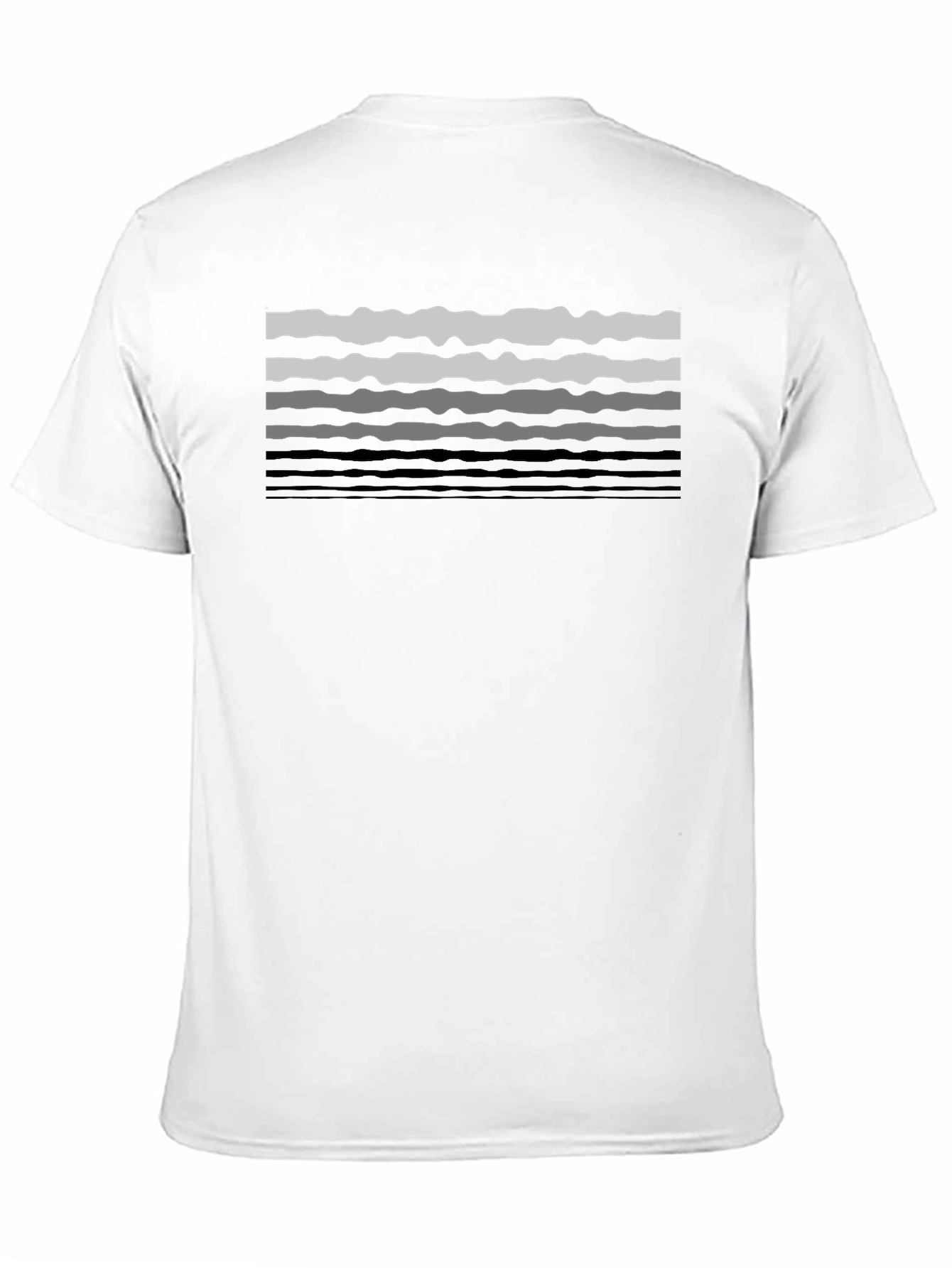 Wavy Lines Graphic Tee - Black Cotton Casual T-Shirt