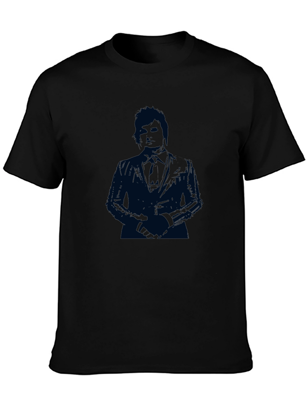 Suave Silhouette Mens Black T-Shirt