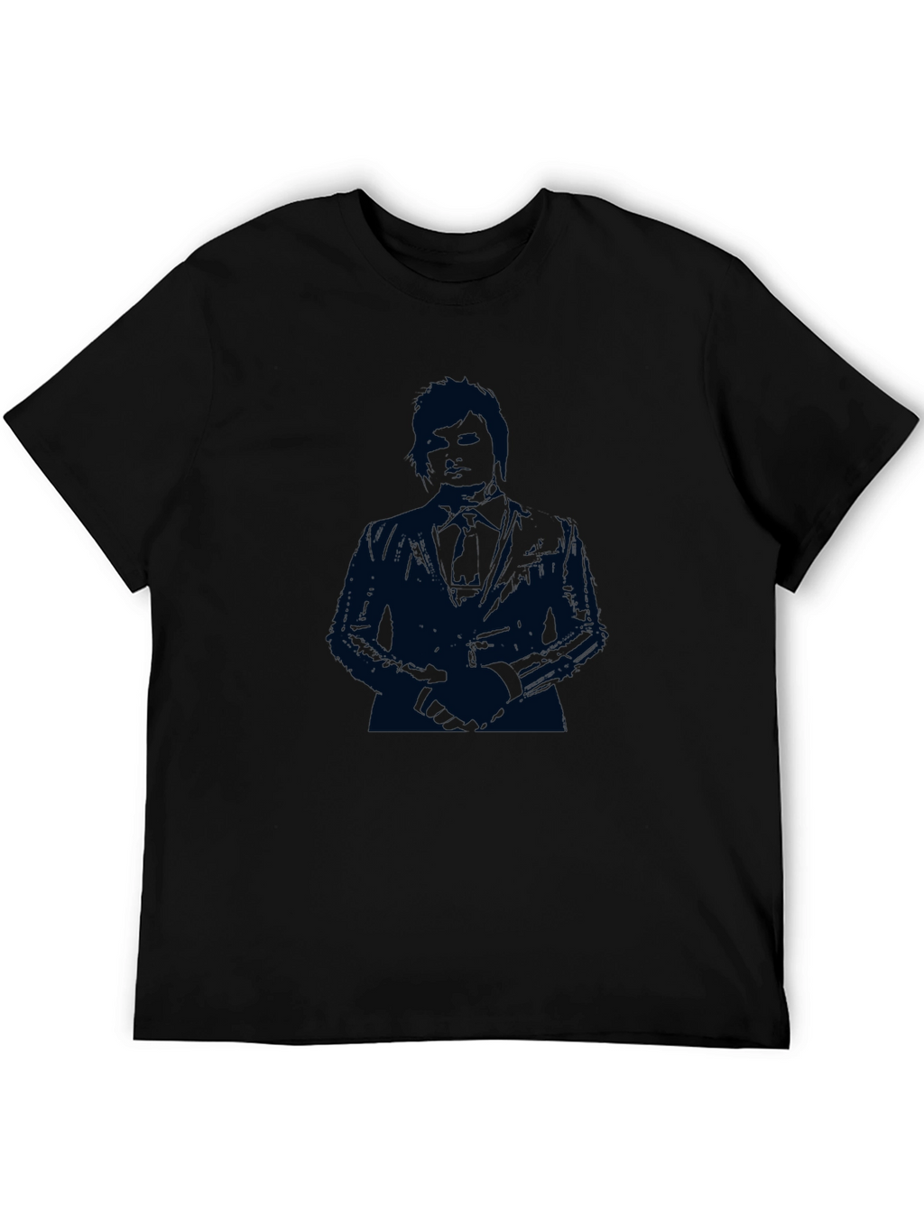 Suave Silhouette Mens Black T-Shirt
