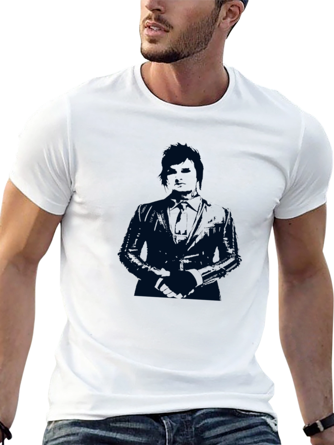 Suave Silhouette Mens Black T-Shirt