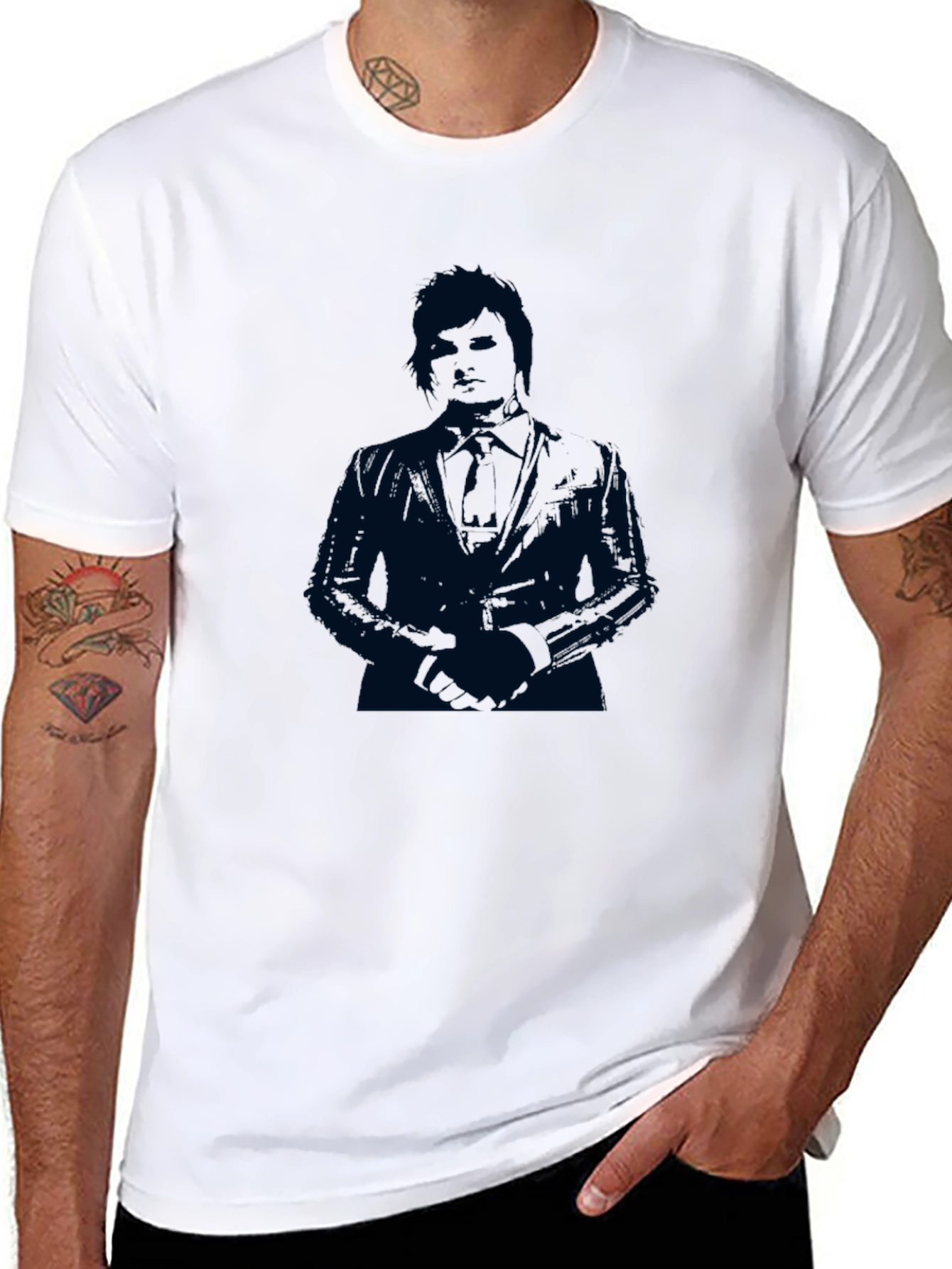 Suave Silhouette Mens Black T-Shirt