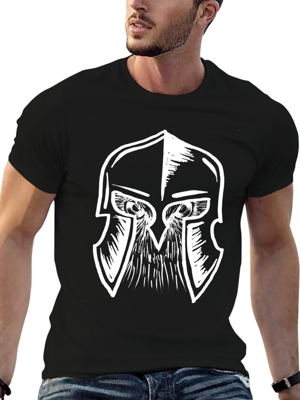 Spartan Helmet Graphic Tee - Black