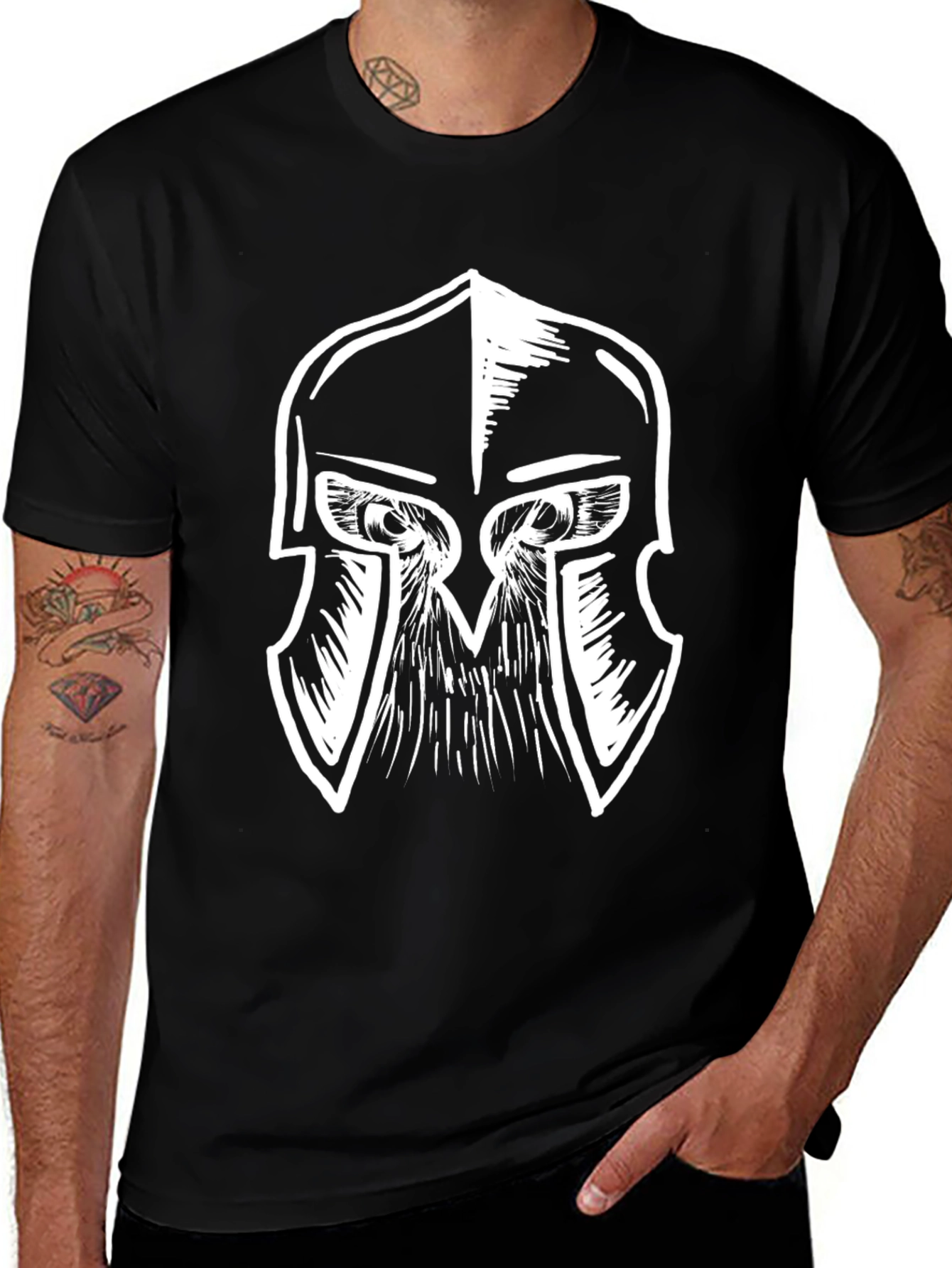 Spartan Helmet Graphic Tee - Black
